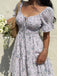 1950s Floral Square Neck Ruffle Dress 14
