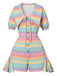 60er Romper mit Regenbogen-Streifen und Rüschen