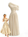 70er One-Shoulder Kleid mit Wickelausschnitt und Raffung