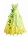 Grünes 30er Feenkleid mit Blättern und Lagen