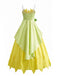 Grünes 30er Feenkleid mit Blättern und Lagen