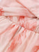 Rosa 50er Maxikleid mit V-Ausschnitt und Blumen
