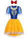Blaues & Gelbes 60er Prinzessinnen-Cosplay-Kleid mit Puffärmeln