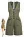 Green 1940s V Neck Vintage Jumpsuit
