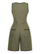 Green 1940s V Neck Vintage Jumpsuit 2