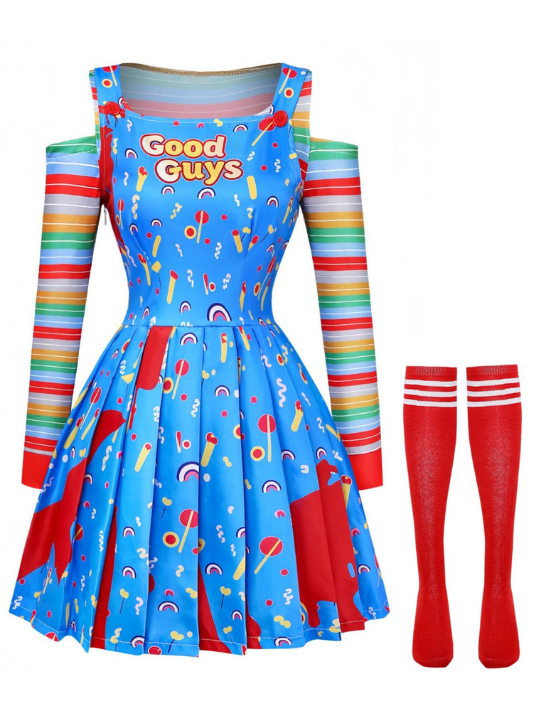 60er Halloween Kleid mit Streifen