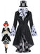 60er Gothic-Halloween-Kostüm-Set im Mad-Hatter-Look