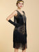 20er Shiftkleid mit Pailletten und Fransen