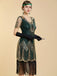 20er Gatsby Kleid mit Perlenfransen und Pailletten