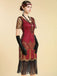 20er Gatsby Kleid mit Perlenfransen und Pailletten