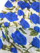 Blaues 30er figurbetontes Kleid mit Blumen und Neckholder