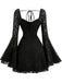 Schwarzes 50er Kleid mit Neckholder und Spitze