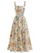 40er Maxikleid mit Blumen und Spaghettiträgern