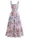 40er Maxikleid mit Blumen und Spaghettiträgern