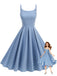 50er Swingkleid mit Spaghettiträger und Polka-Dots