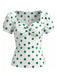 50er Top mit Polka-Dots und Puffärmel