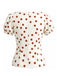 50er Top mit Polka-Dots und Puffärmel