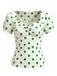 50er Top mit Polka-Dots und Puffärmel