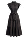 40er Kleid mit Stehkragen und Rüschen