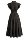 40er Kleid mit Stehkragen und Rüschen