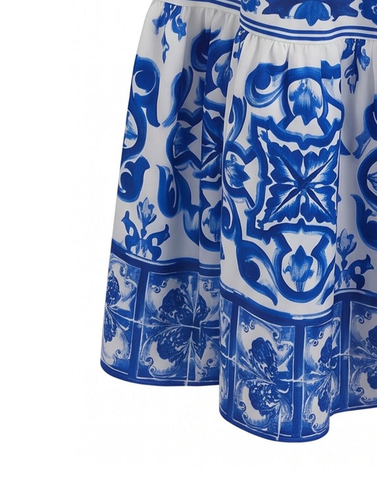 60er Bohemian Top & Maxirock mit Blumen und Ernte