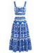 60er Bohemian Top & Maxirock mit Blumen und Ernte