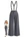 Grauer 60er Jumpsuit mit Hohe Taille und Plissee