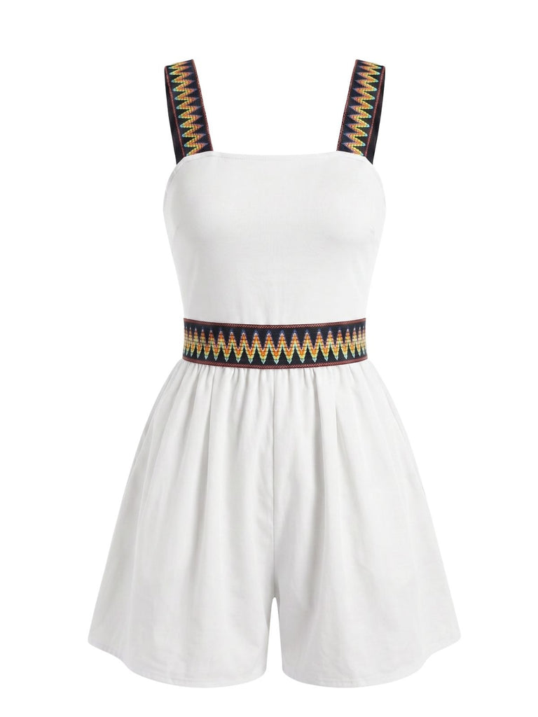 70er Romper mit Print und Ethno