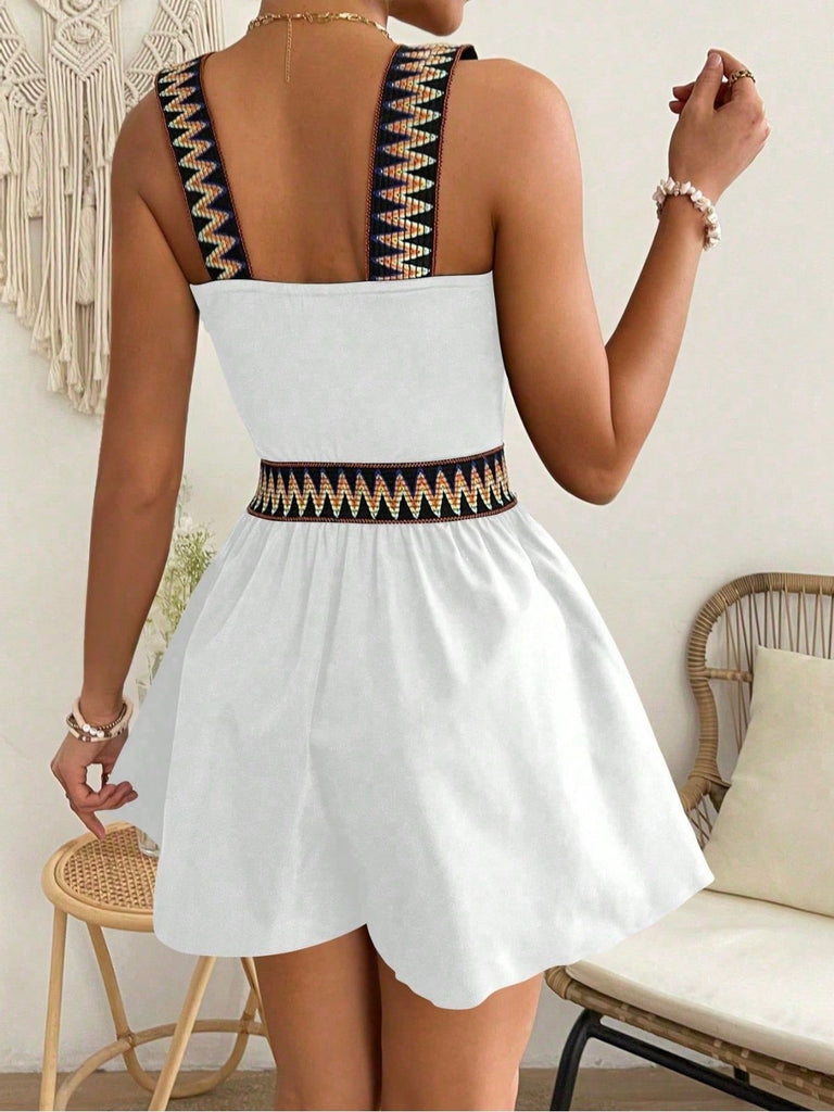 70er Romper mit Print und Ethno