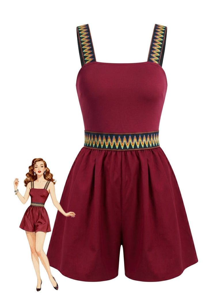 70er Romper mit Print und Ethno