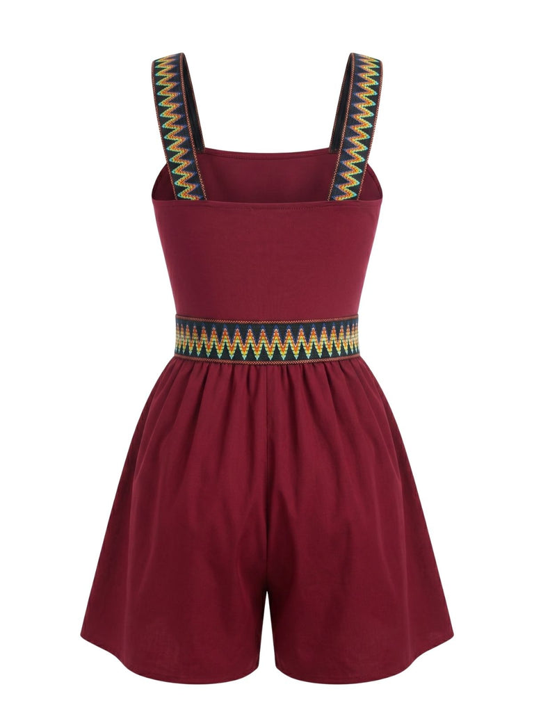 70er Romper mit Print und Ethno