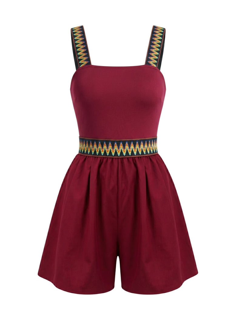 70er Romper mit Print und Ethno