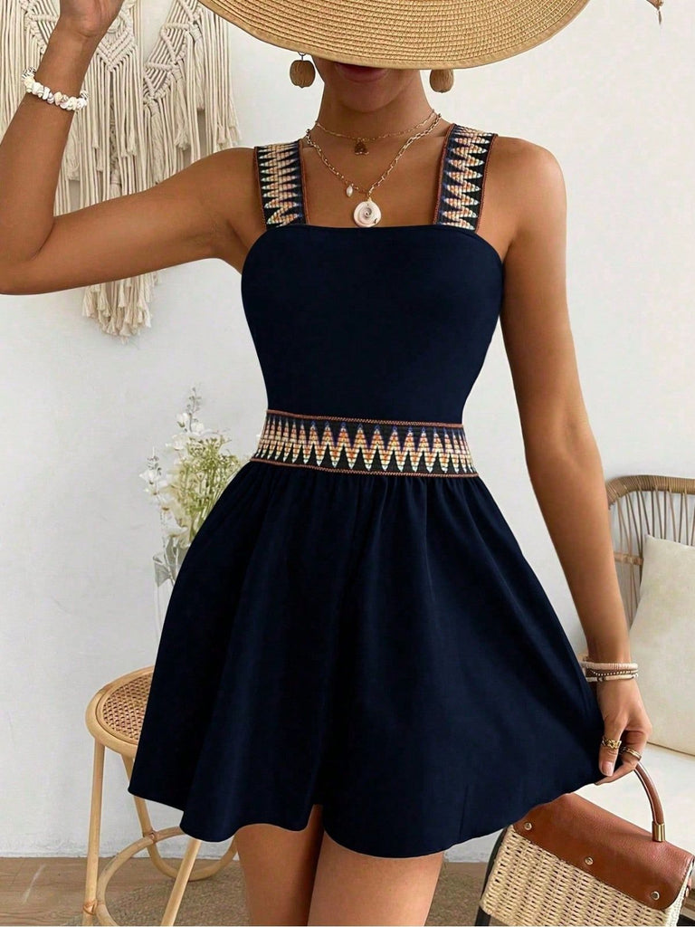 70er Romper mit Print und Ethno