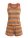60er Strick-Top & Shorts mit Chevron und Tank