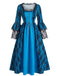 Schwarzes 50er Barockkleid mit Schnürung und Glockenärmeln