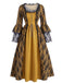 Schwarzes 50er Barockkleid mit Schnürung und Glockenärmeln