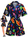 50er Stranger-Things-inspirierter Romper mit geometrischem Print