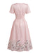 40er Kleid mit V-Ausschnitt und Blumen