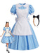 50er Wonderland Kostüm-Set mit Kleid und Schürze