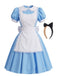 50er Wonderland Kostüm-Set mit Kleid und Schürze