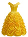 Gelbes 50er schulterfreies Kleid mit gestuft und Prinzessin
