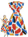60er Swingkleid mit Rüschen und Print