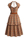 70er Kleid mit Neckholder und Karo