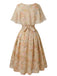 Orange 50er Blumenkleid mit Cape-Kragen und Gürtel