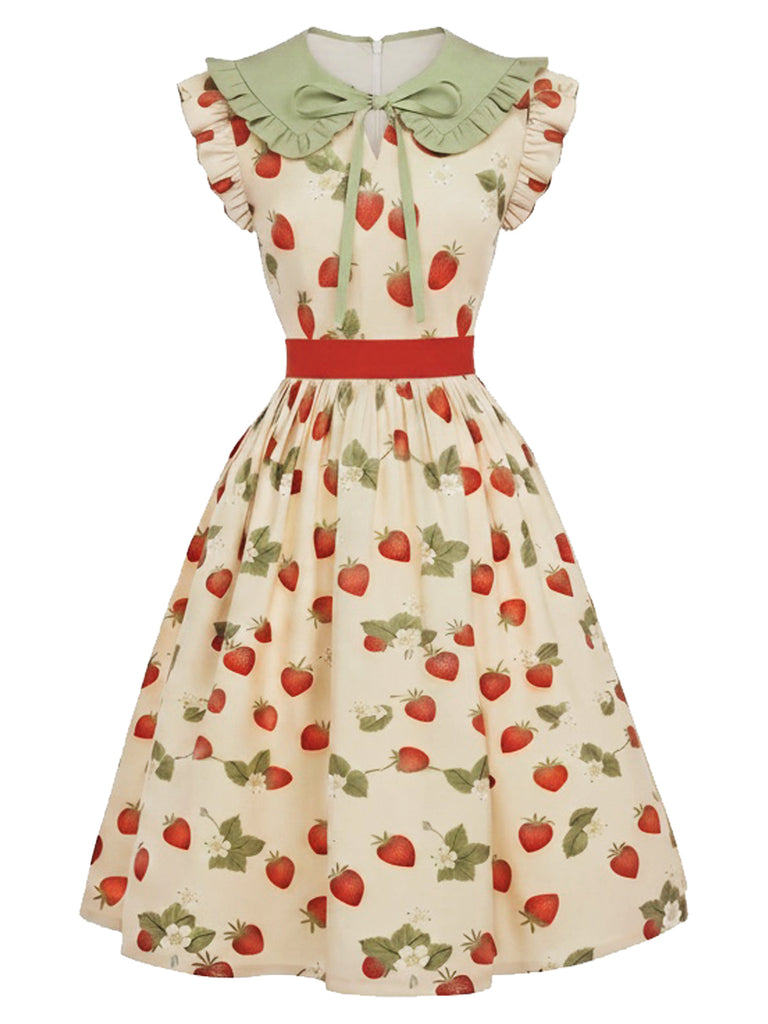 50er Swingkleid mit Peter-Pan-Kragen und Rüschen