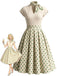 50er Swingkleid mit Polka-Dots und Schal