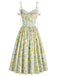 50er Baumwoll-Swingkleid mit Blumen und Schnürung