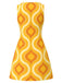 Orange 60er Mod A-Linien-Kleid mit geometrischem Print