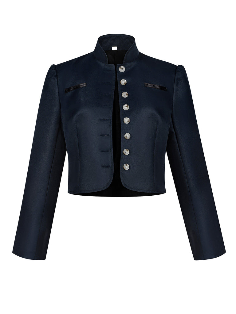 Marineblaue 50er Jacke mit Knopfleiste