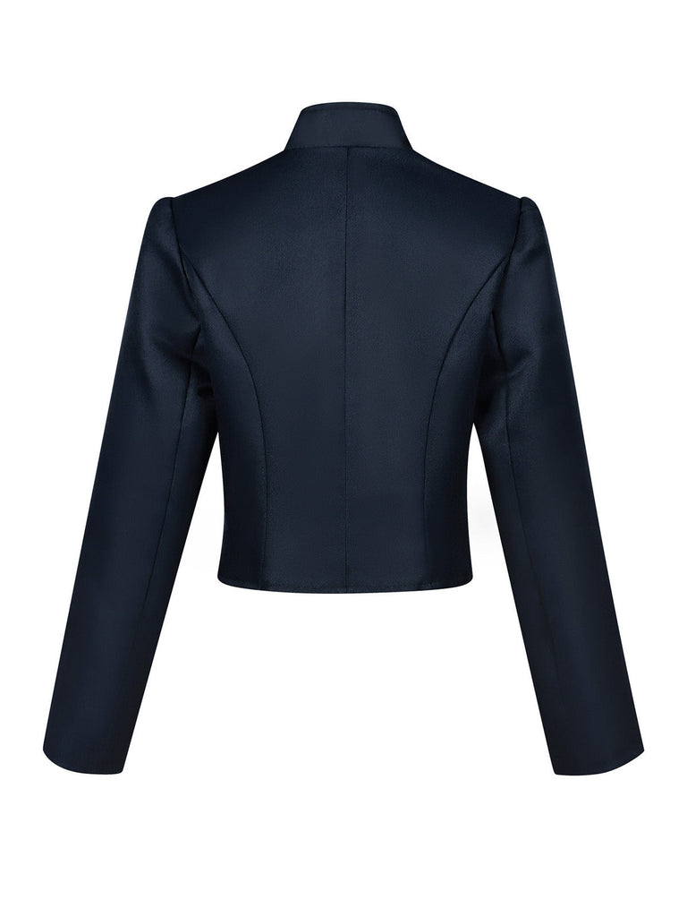 Marineblaue 50er Jacke mit Knopfleiste